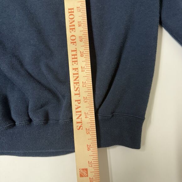 Vtg Cricket & Co Embroidered Horse Ribbon Crewneck Sweatshirt Blue Men L - Picture 10 of 12